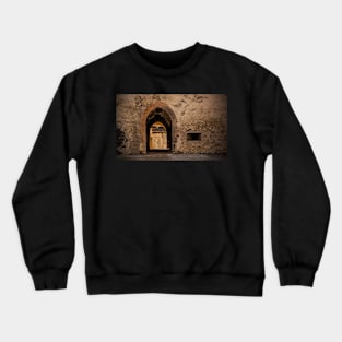 Doorway in Beseno Castle, Trentino, Italy Crewneck Sweatshirt